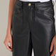 Kaya Cargo Barrel Faux Leather Trouser - Black