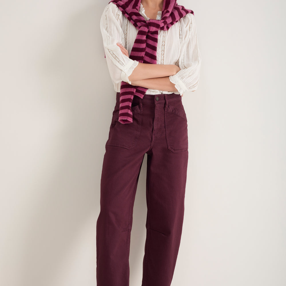 Kaya Cargo Barrel Jean - Raisin