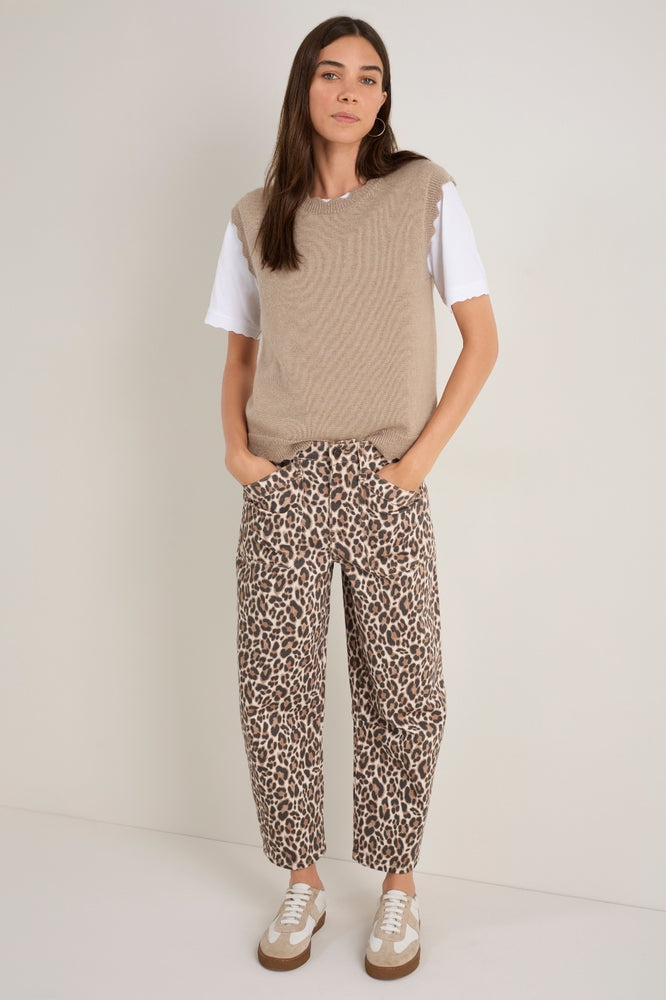 Kaya Cargo Barrel Jean - Leopard