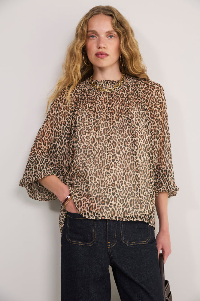Kia Silk Blouse - Leopard