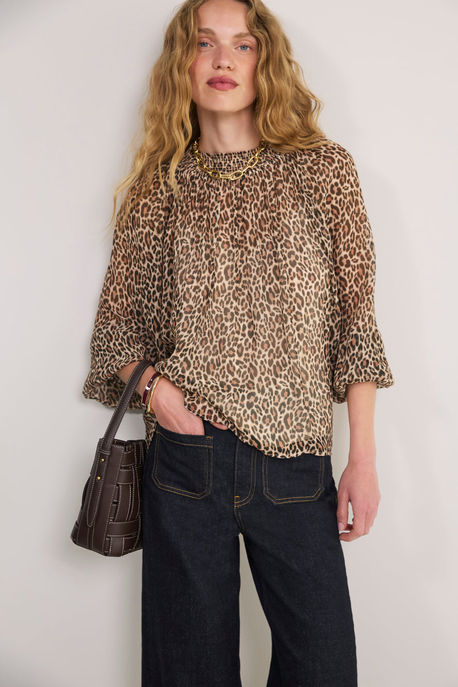 Kia Silk Blouse - Leopard