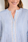 Kiki Blouse - Sky Blue/White Stripe