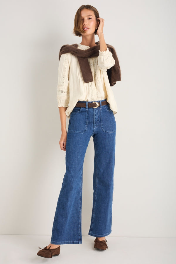 Flossie Flare Jean - Mid Wash
