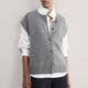 Klara Button Through Tank - Mid Grey Melange