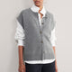 Klara Button Through Tank - Mid Grey Melange