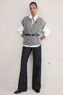 Klara Button Through Tank - Mid Grey Melange