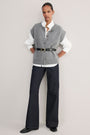 Klara Button Through Tank - Mid Grey Melange