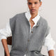 Klara Button Through Tank - Mid Grey Melange
