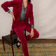 Sandrine Velvet Trouser - Raspberry