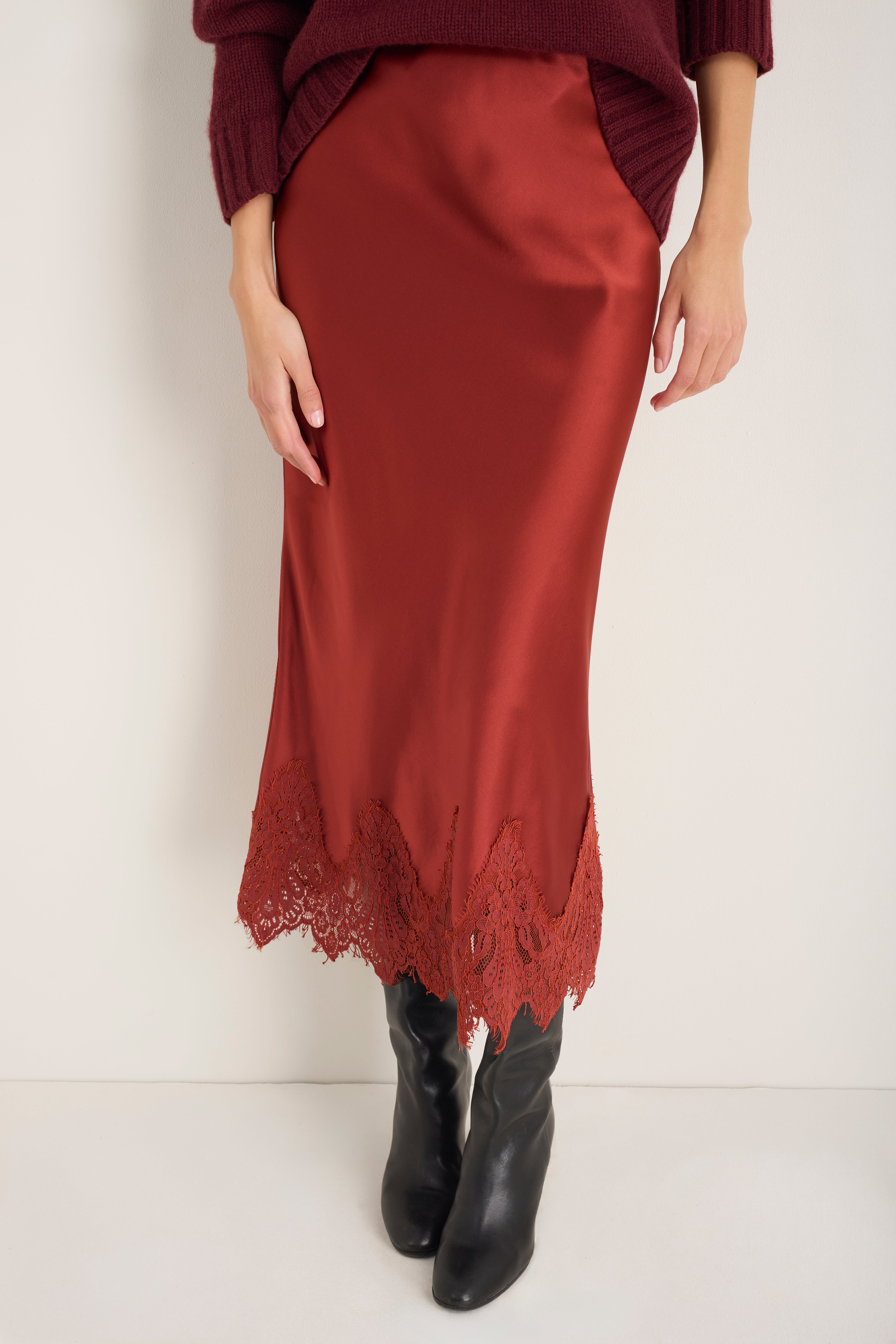 Lara Lace Skirt - Cinnamon