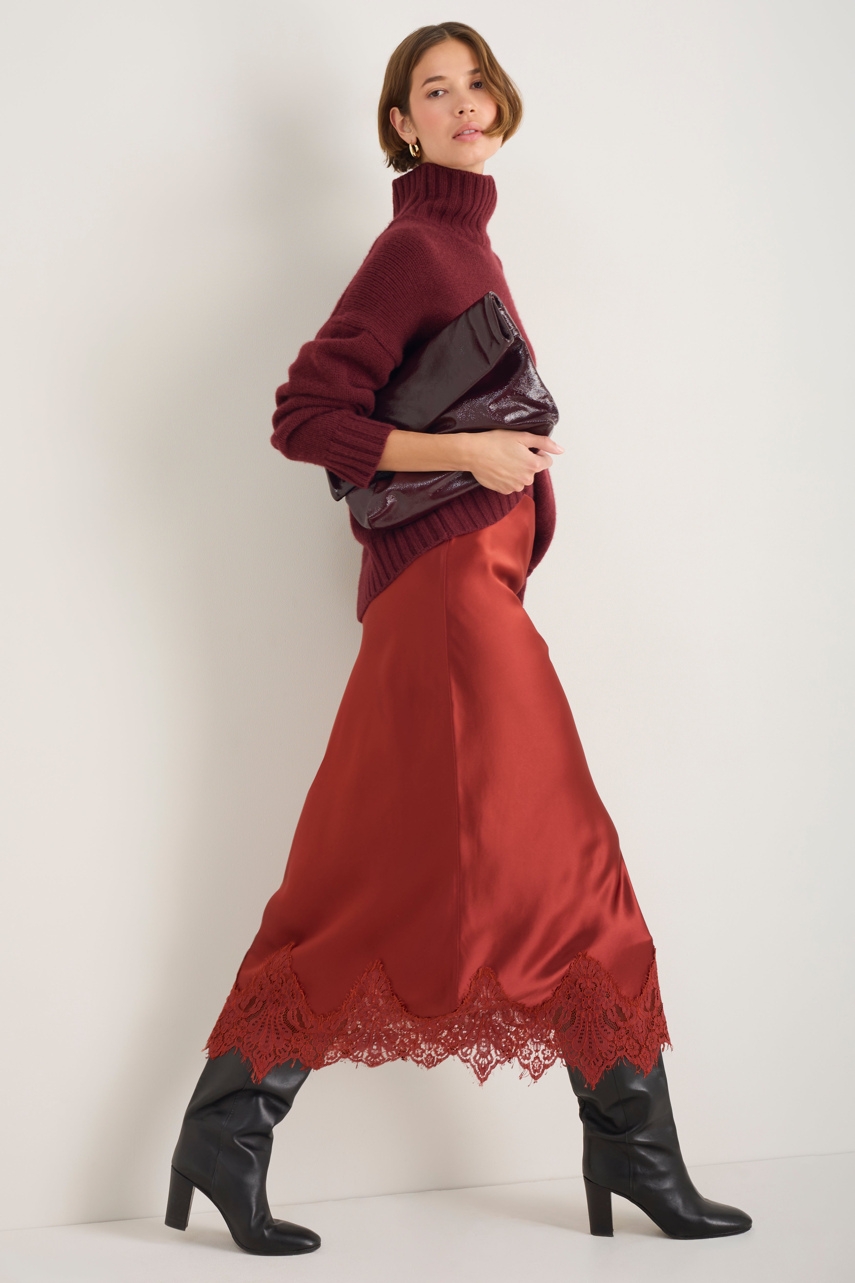 Lara Lace Skirt - Cinnamon