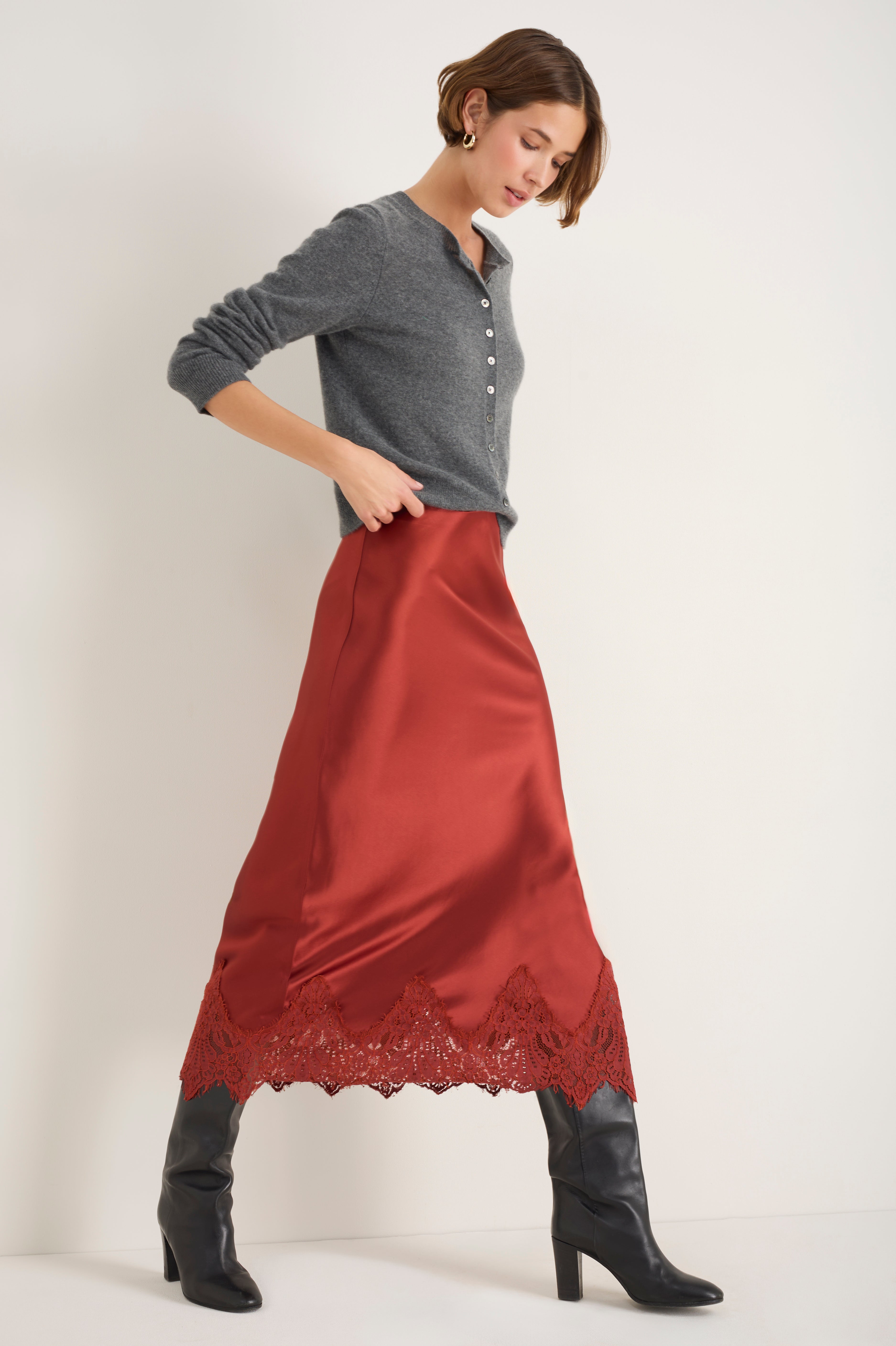 Lara Lace Skirt - Cinnamon
