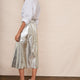Lateisha Faux Leather Skirt - Silver