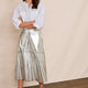 Lateisha Faux Leather Skirt - Silver