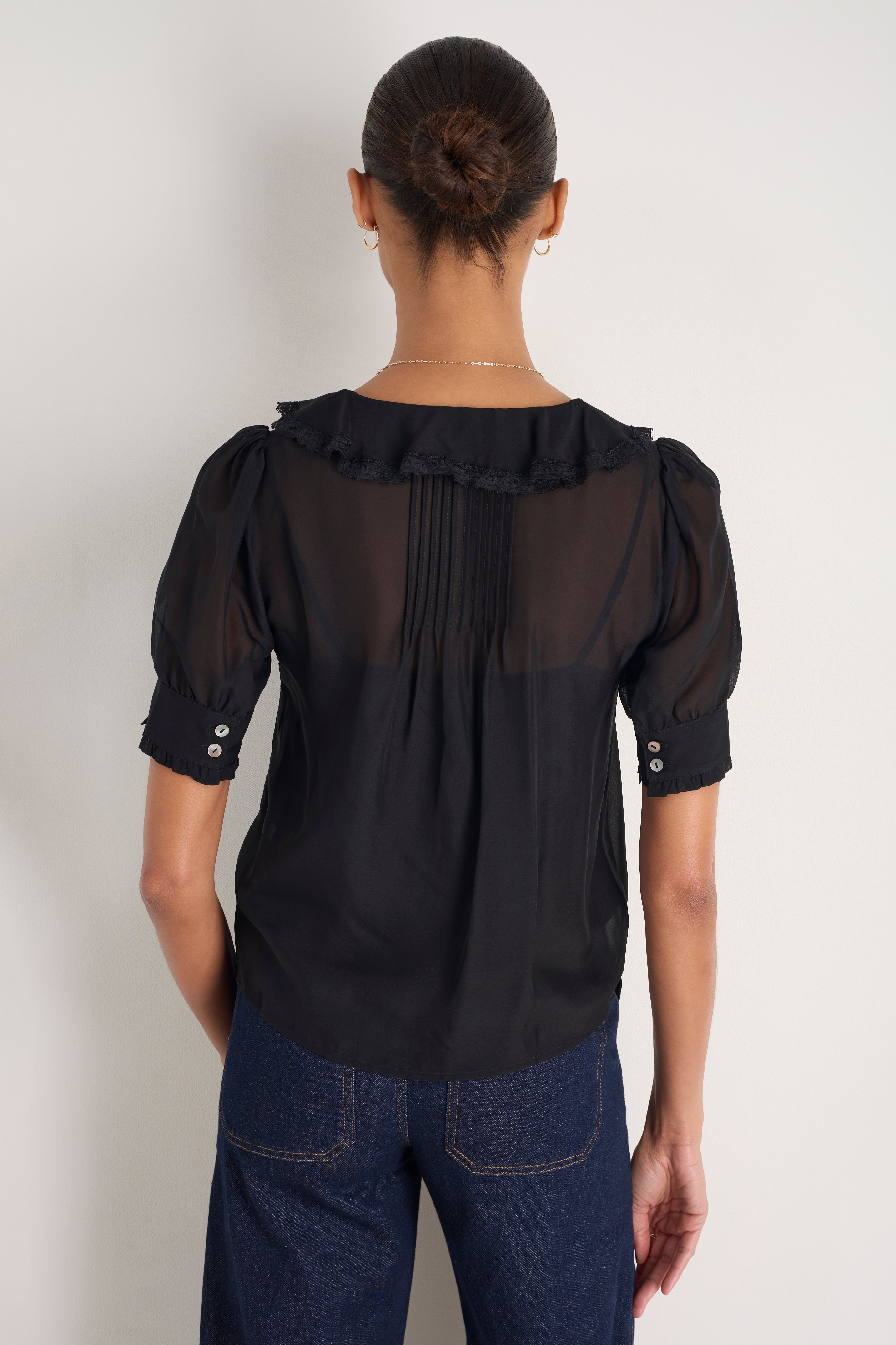 Laurent Silk Blouse - Black