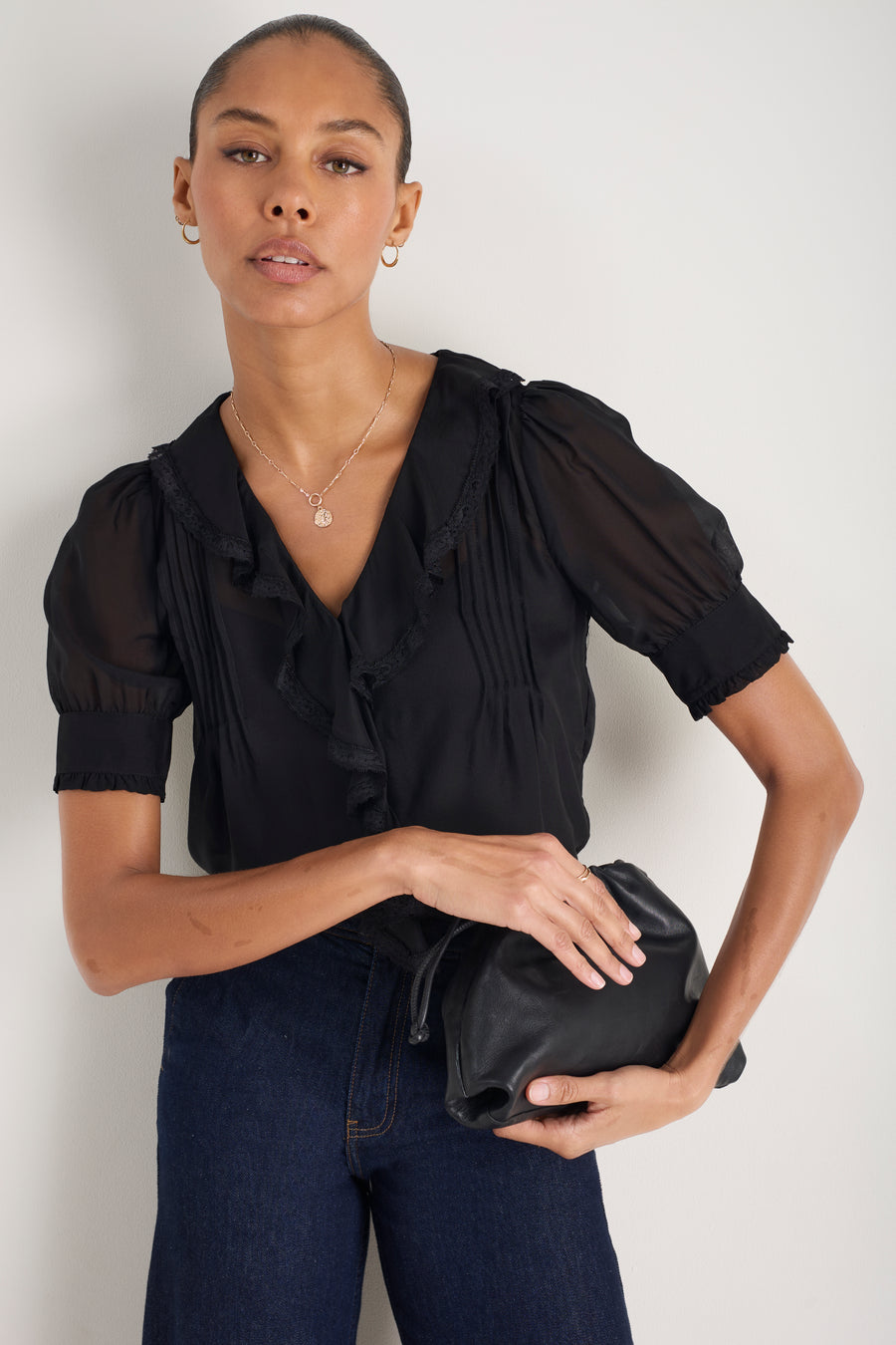 Laurent Silk Blouse - Black