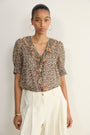 Laurent Silk Blouse - Leopard