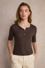 Layla Linen Top - Cocoa