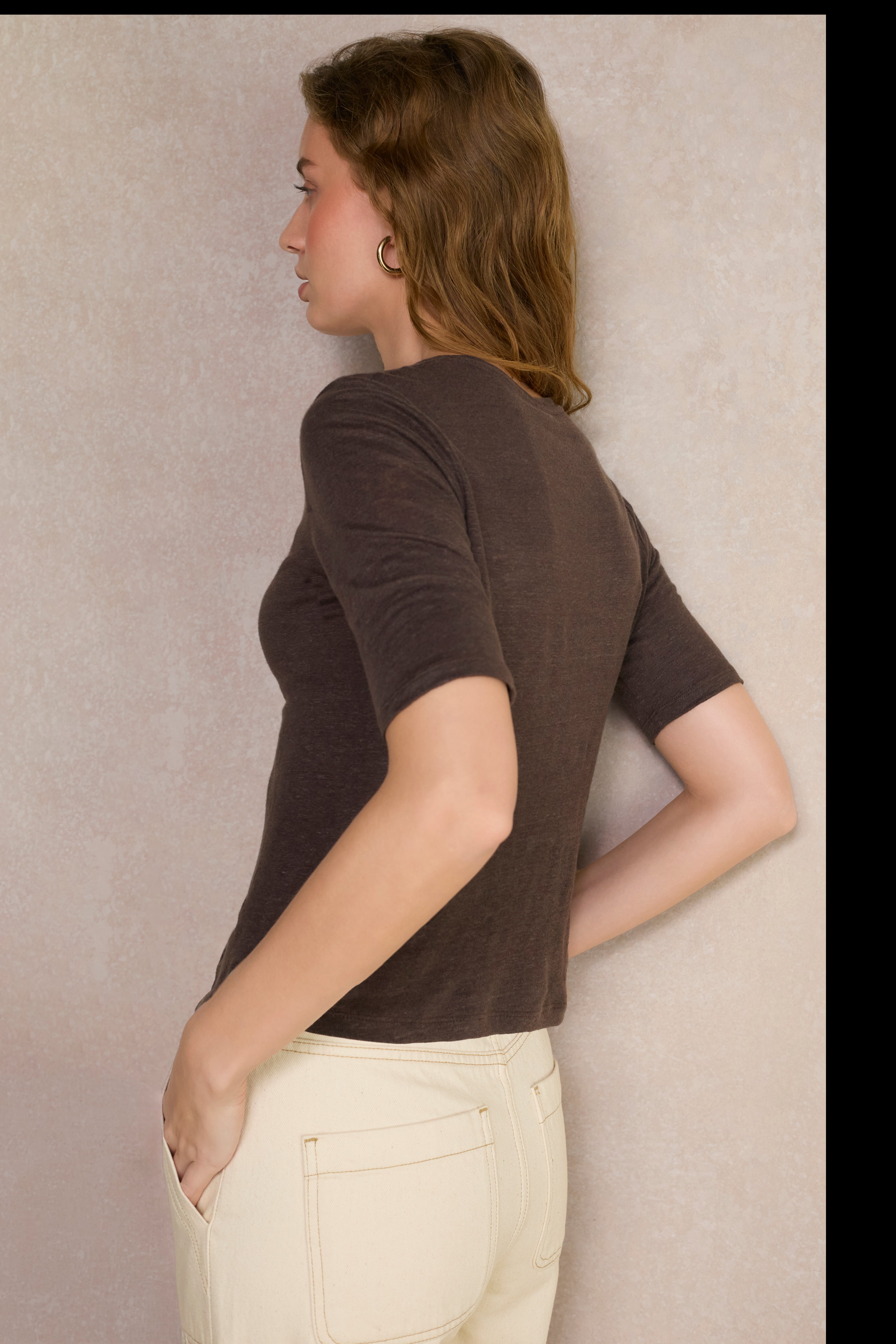 Layla Linen Top - Cocoa
