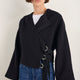Leonie Boiled Wool Wrap Jacket - Black