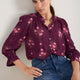 Lexi Blouse - Merlot Spaced Floral