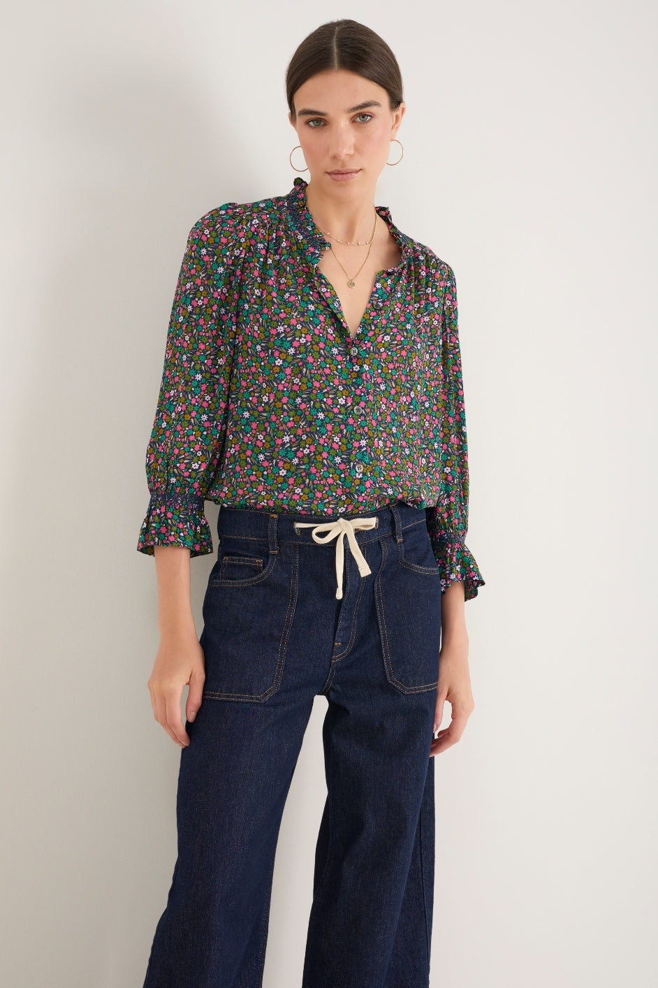 Lexi Blouse - Midnight Ditsy Floral