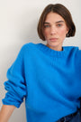 Liana Chunky Crew Neck Jumper - Azure Blue