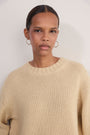 Liana Chunky Crew Neck Jumper - Latte