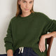Liana Chunky Crew Neck Jumper - Olive Green