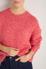 Liana Chunky Crew Neck Jumper - Red/Pink Mouline
