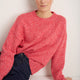 Liana Chunky Crew Neck Jumper - Red/Pink Mouline