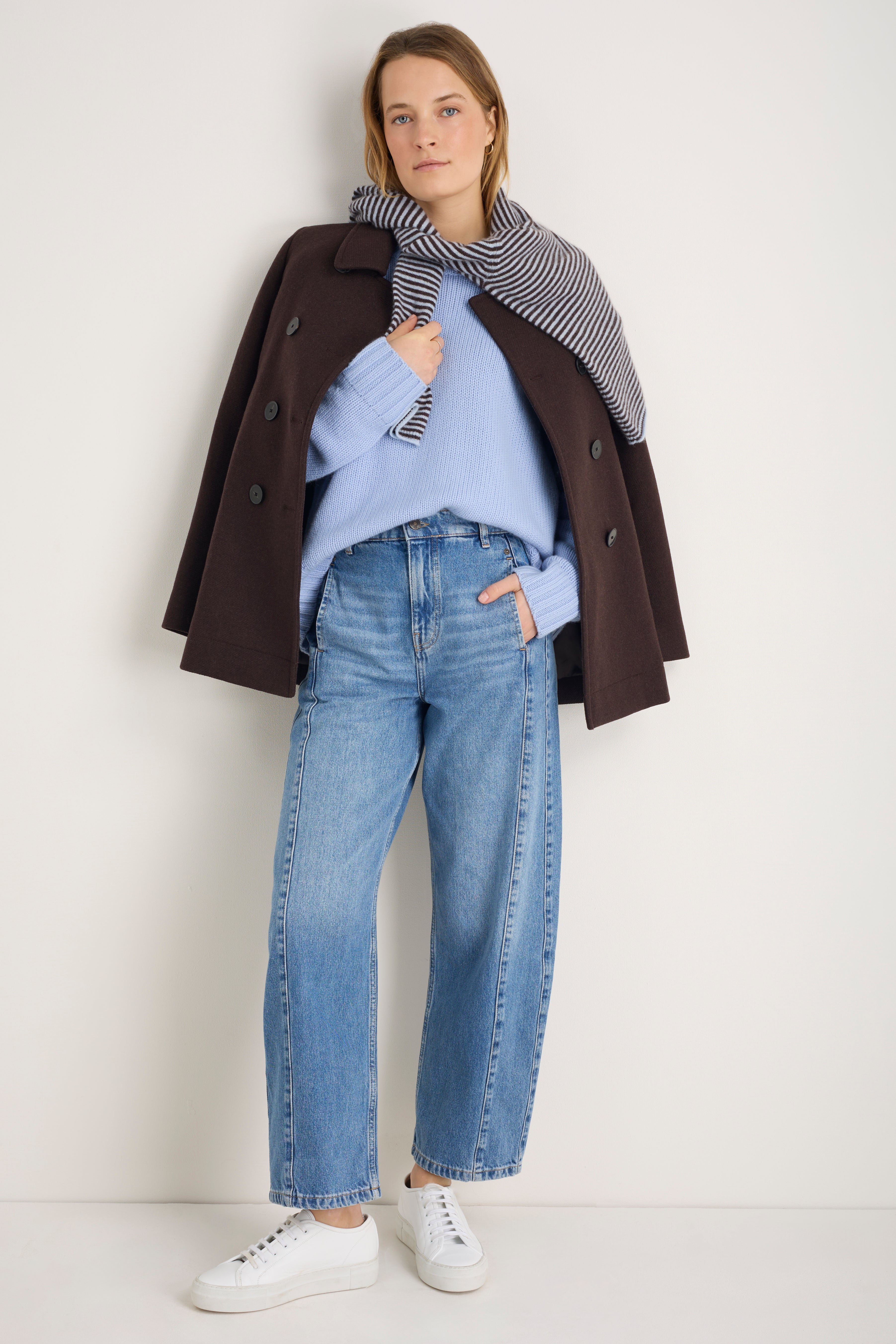 Liana Chunky Crew Neck Jumper - Sky Blue