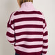 Liana Chunky Funnel Neck Jumper - Deep Fig/Blossom Pink Stripe