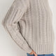 Liana Chunky Funnel Neck Jumper - Taupe Cable