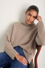 Liana Chunky Funnel Neck Jumper - Toast
