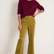 Liana Pin Cord Trouser - Dark Chartreuse