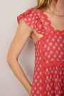 Liliana Dress - Coral Woodblock