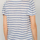 Lily Linen Round Neck Tee Shirt - Blue Melange/Stripe