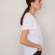 Lily Linen  Round Neck Tee Shirt - White
