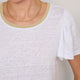 Lily Linen  Round Neck Tee Shirt - White