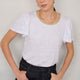Lily Linen  Round Neck Tee Shirt - White
