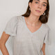 Lily Linen Shimmer Tee Shirt - Silver