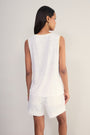 Lily Linen Tank - White