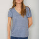 Lily Linen Tee Shirt - Blue Melange