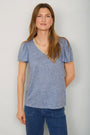 Lily Linen Tee Shirt - Blue Melange