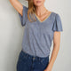 Lily Linen Tee Shirt - Blue Melange