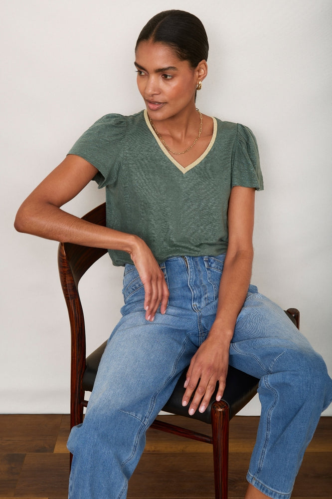 Lily Linen Tee Shirt - Rosemary