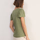 Lily Linen V-Neck Tee - Khaki Shimmer