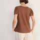 Lily Linen V-Neck Tee - Toffee