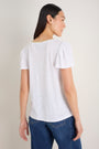 Lily Linen V-Neck Tee - White